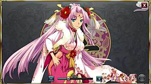gif of sun ce in vibrant kimono from true koihime musou