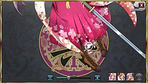 gif of sun ce in vibrant kimono from true koihime musou