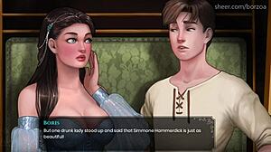 She screams for help but not for long in this hentai game with big tits