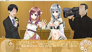 Hentai girl Christhea sexualizes her chest in a cartoon game