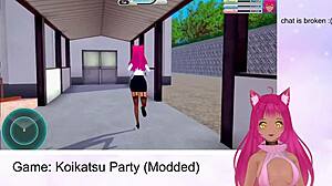 Vtuber LewdNeko Dominates Koikatsu Party with Wild Blowjob Action Part 1