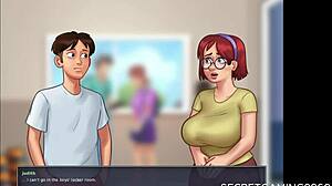 Hentai anime video that includes a pervy friend and a big breasted friend