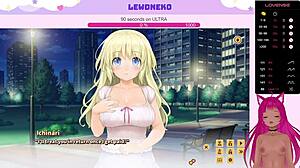 vtuber lewdneko plays love cubed part 3 in big tits cute game hentai anime