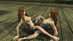 Skyrim babes in action