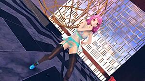 Pink Cat's Huge Boobs Burst in Touhou Lingerie