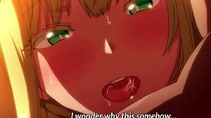 Blonde with big tits in hentai action.