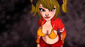 You can have a chance to admire a virtuous 3D cartoon babe with a small waist and rather big breasts