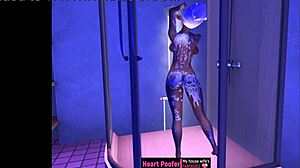 Animated Japanese shower scene: Naughty