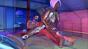 Silent/silly anime babe is taken to the bed for erotic soap play